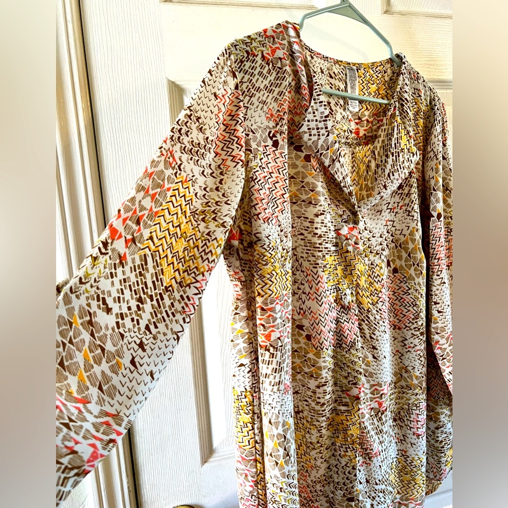 1X Polyester multi colored blouse